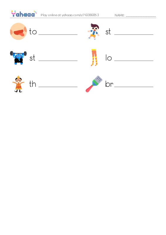RAZ Vocabulary D: Animal Tongues PDF worksheet writing row
