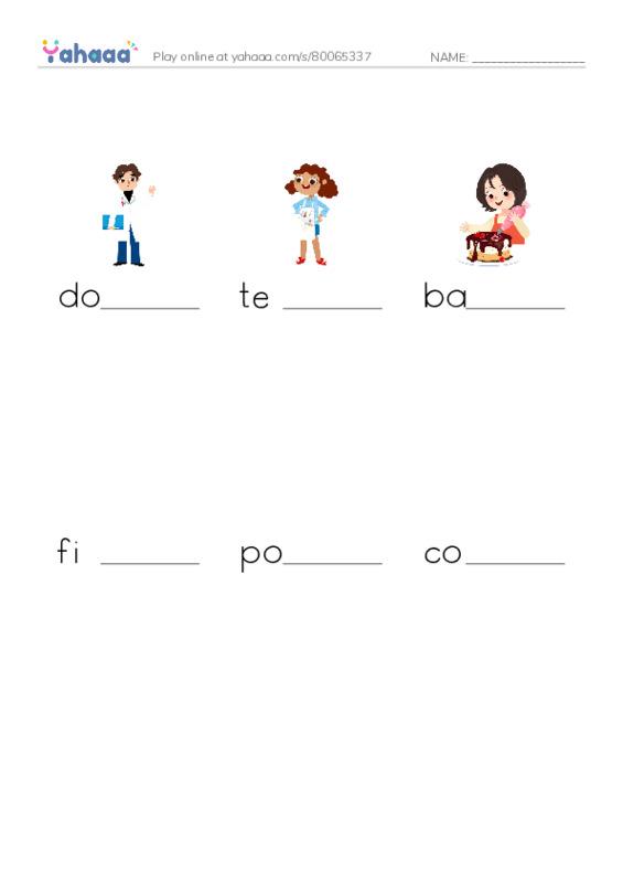RAZ Vocabulary D: Community Helpers PDF worksheet to fill in words gaps