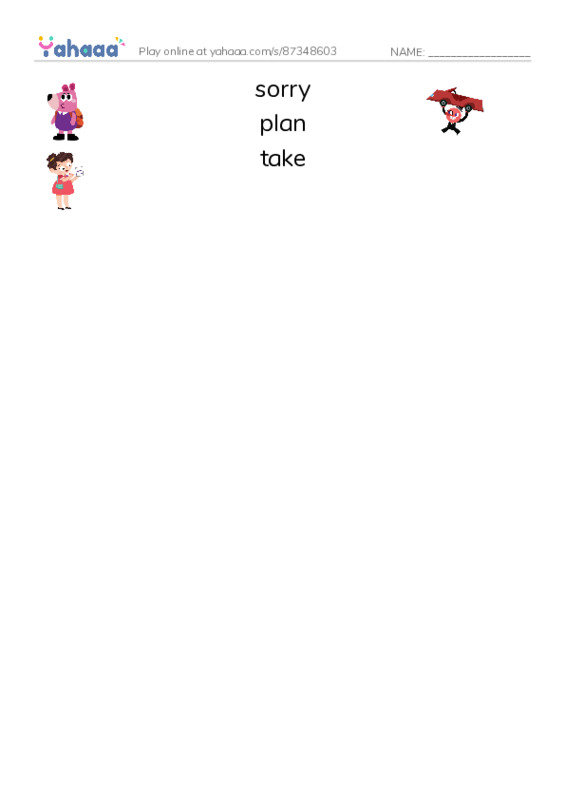 RAZ Vocabulary D: Give Them Back PDF three columns match words