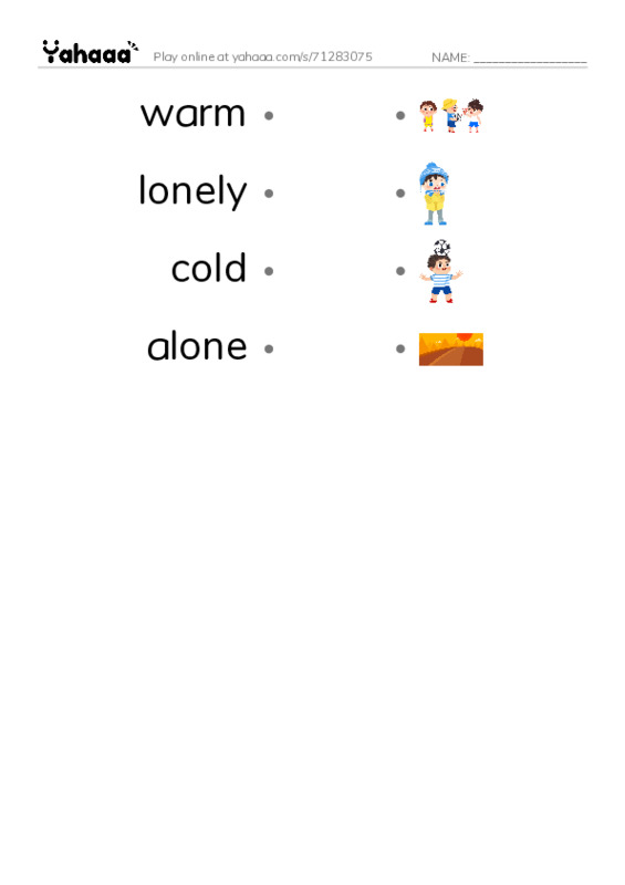 RAZ Vocabulary D: Little Loon PDF link match words worksheet