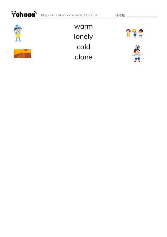 RAZ Vocabulary D: Little Loon PDF three columns match words