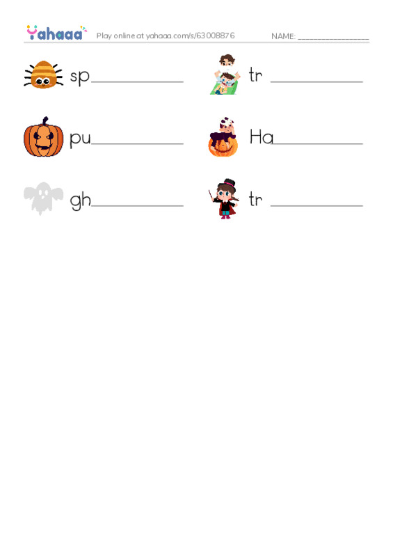 RAZ Vocabulary D: Marias Halloween PDF worksheet writing row