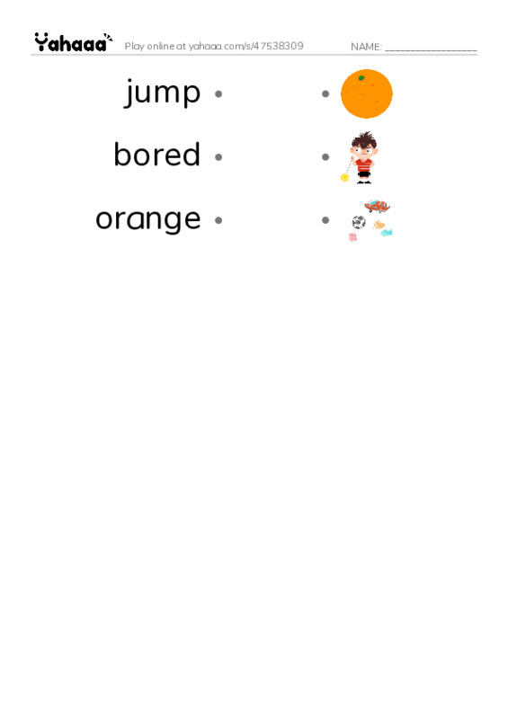 RAZ Vocabulary D: No Lily Dont PDF link match words worksheet