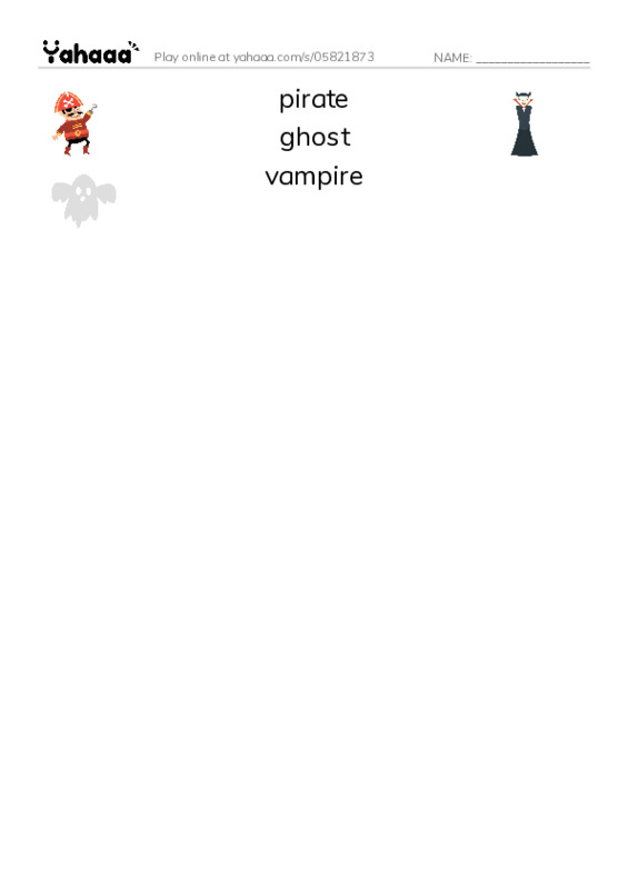 RAZ Vocabulary D: Nothing Scares Me PDF three columns match words