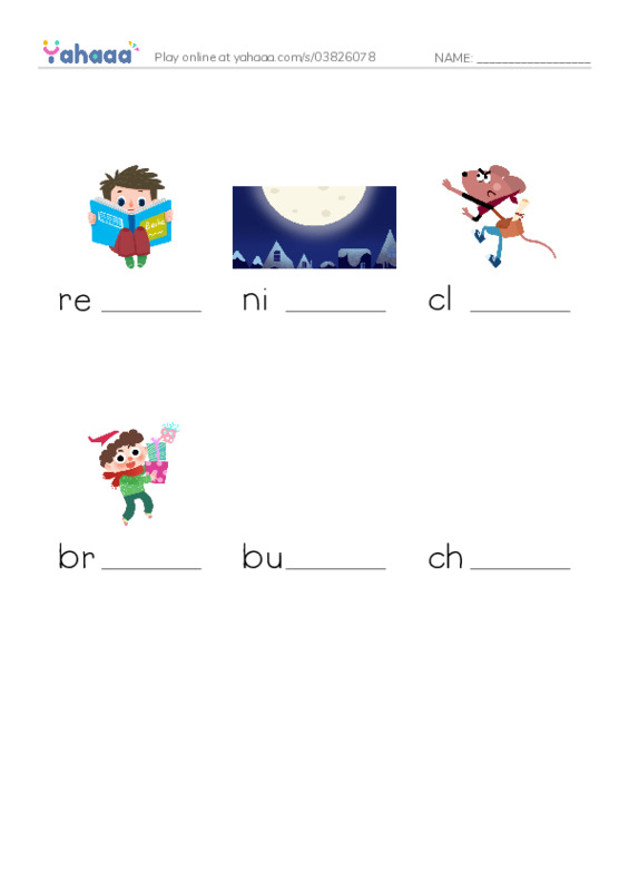 RAZ Vocabulary D: Our Good Night Story PDF worksheet to fill in words gaps