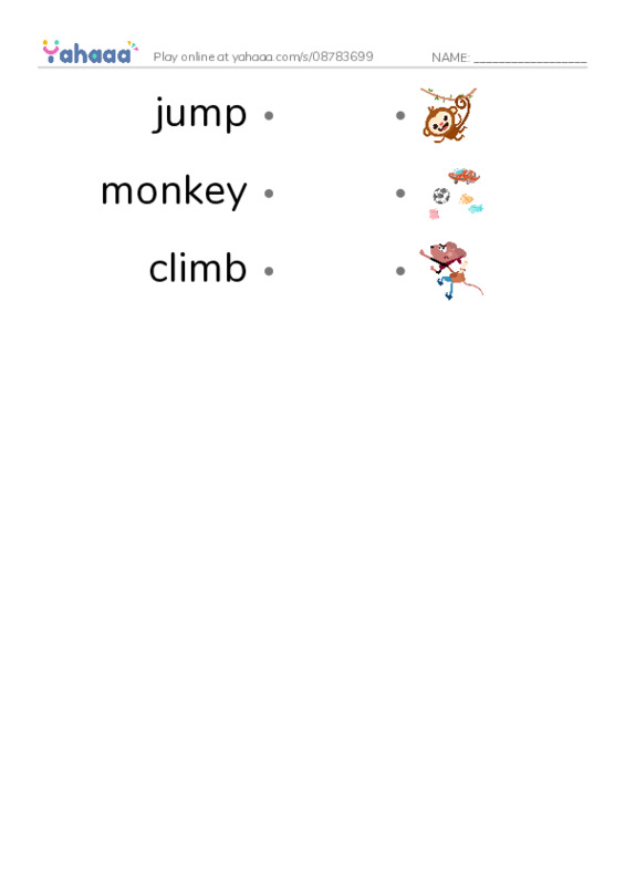 RAZ Vocabulary D: Sky High PDF link match words worksheet