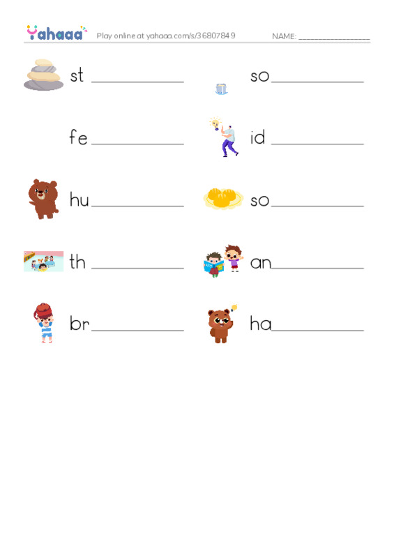 RAZ Vocabulary D: Stone Soup PDF worksheet writing row