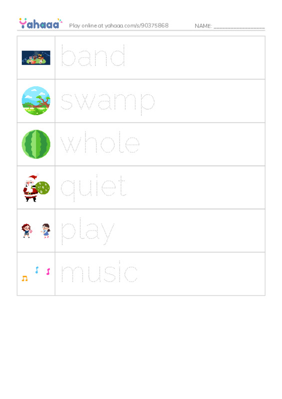RAZ Vocabulary D: Swamp Music PDF one column image words