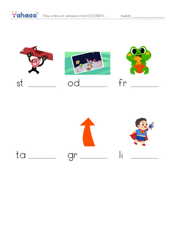RAZ Vocabulary D: Tadpole Teasing PDF worksheet to fill in words gaps