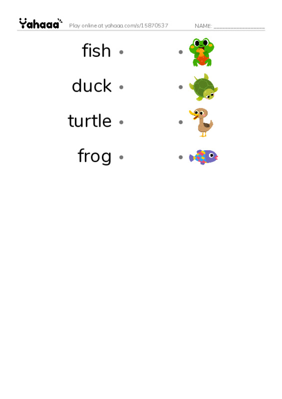 RAZ Vocabulary D: The Busy Pond PDF link match words worksheet