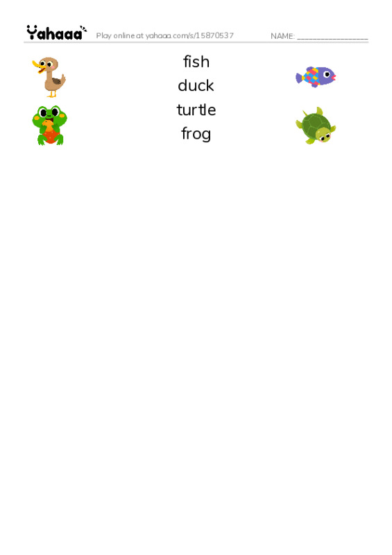 RAZ Vocabulary D: The Busy Pond PDF three columns match words
