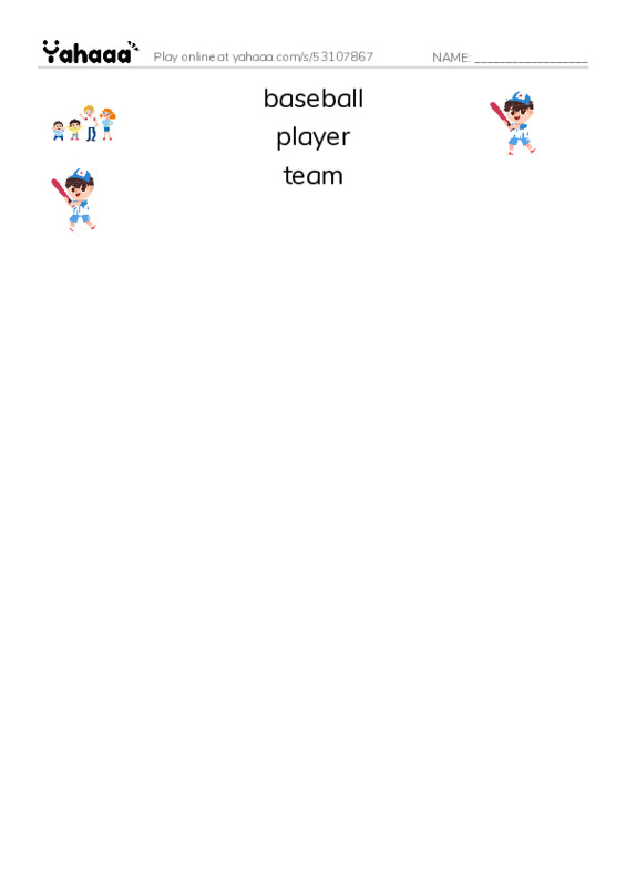 RAZ Vocabulary D: The Team PDF three columns match words