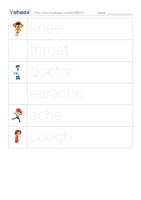 RAZ Vocabulary E: Doctor Jen PDF one column image words