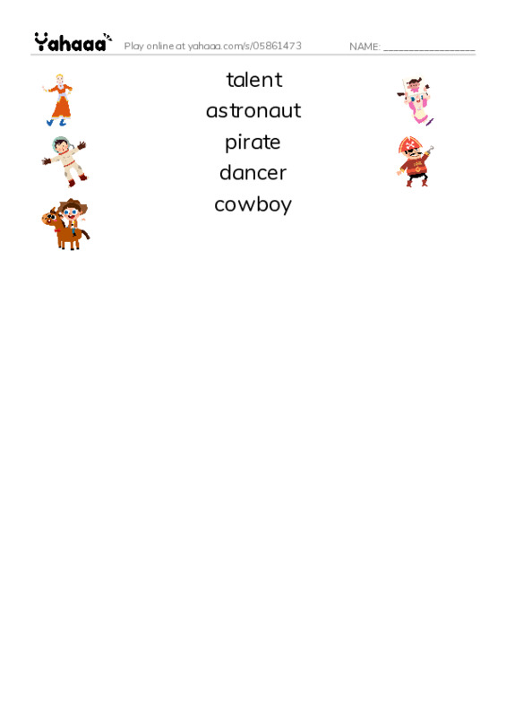 RAZ Vocabulary E: Id Like To Be PDF three columns match words