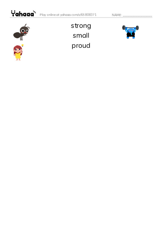 RAZ Vocabulary E: In the Mountains PDF three columns match words