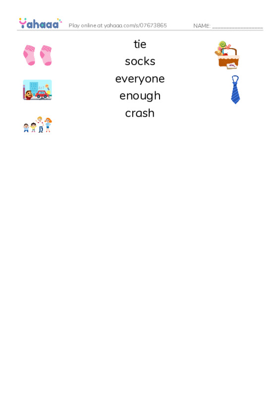 RAZ Vocabulary E: Nothing for Fathers Day PDF three columns match words