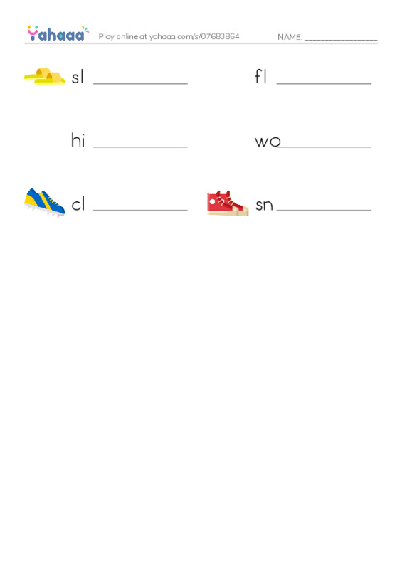 RAZ Vocabulary E: Shoes Men Wear PDF worksheet writing row