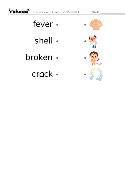 RAZ Vocabulary E: The Vet PDF link match words worksheet