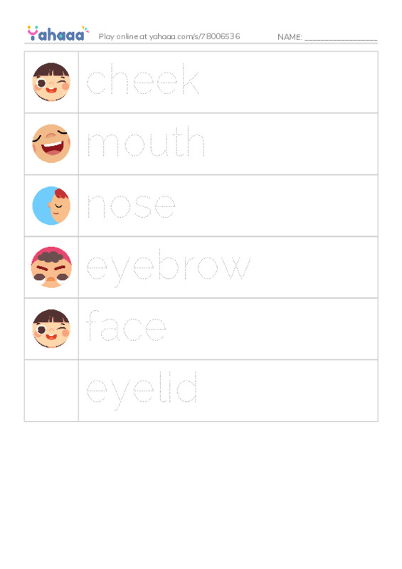 RAZ Vocabulary F: A Clown Face PDF one column image words