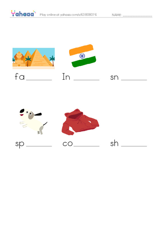 RAZ Vocabulary F: Are You From India PDF worksheet to fill in words gaps