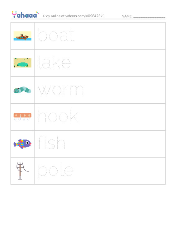 RAZ Vocabulary F: Fishing with Grandpa PDF one column image words