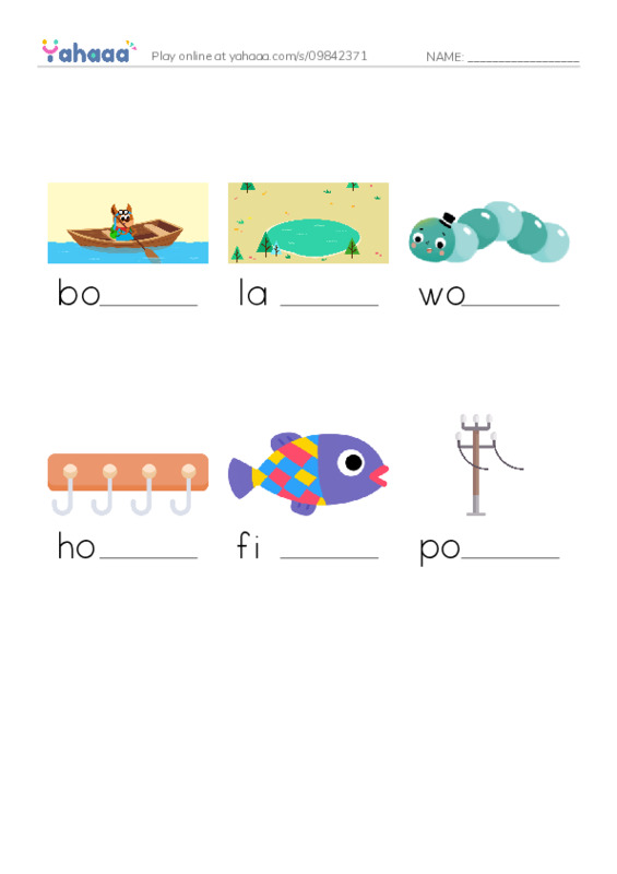 RAZ Vocabulary F: Fishing with Grandpa PDF worksheet to fill in words gaps