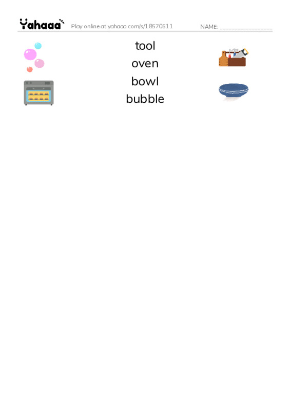 RAZ Vocabulary F: Glassblowing PDF three columns match words