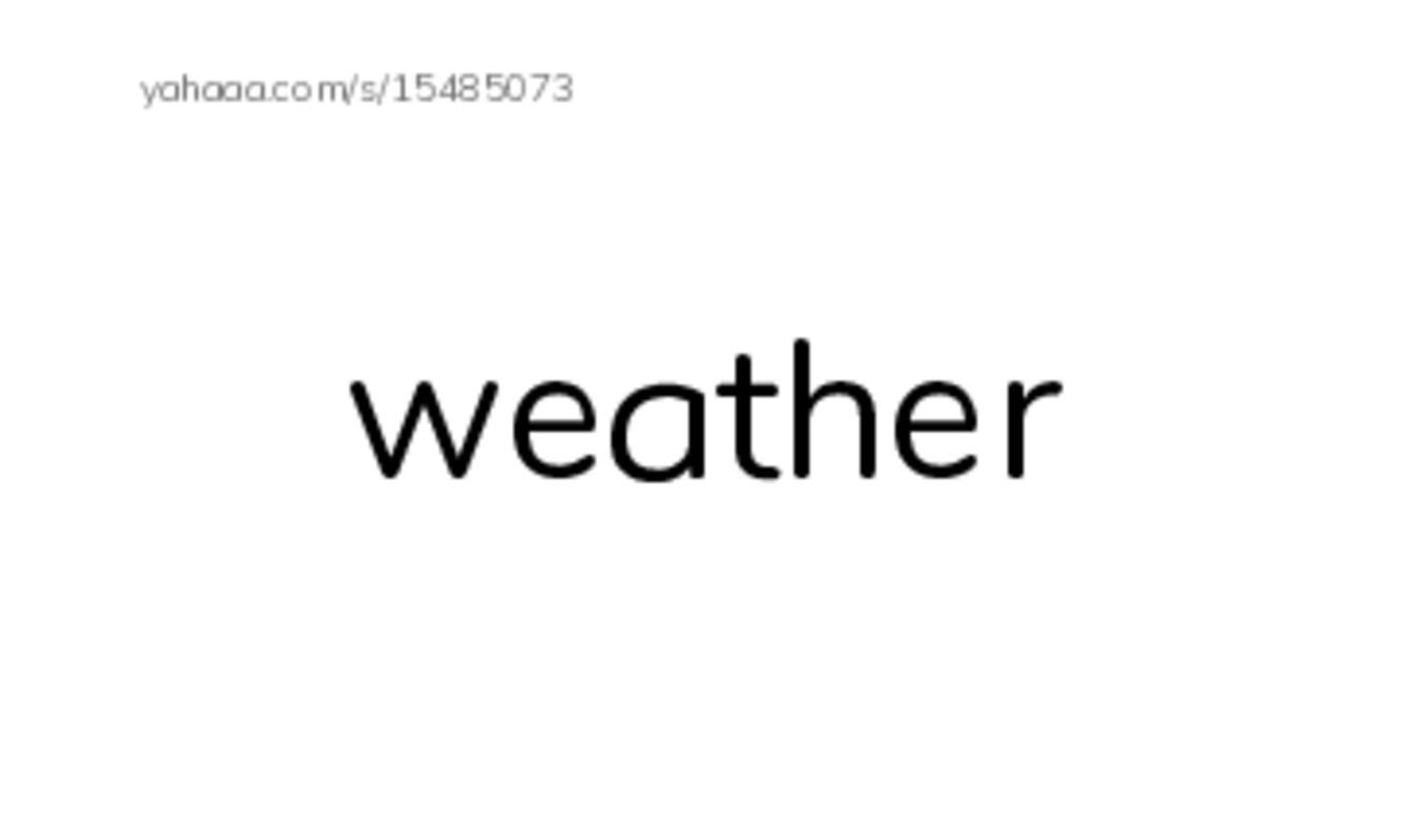 RAZ Vocabulary F: How Is the Weather Today PDF index cards word only