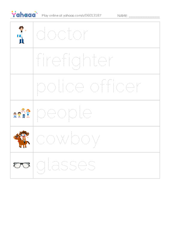 RAZ Vocabulary F: Josh Gets Glasses PDF one column image words