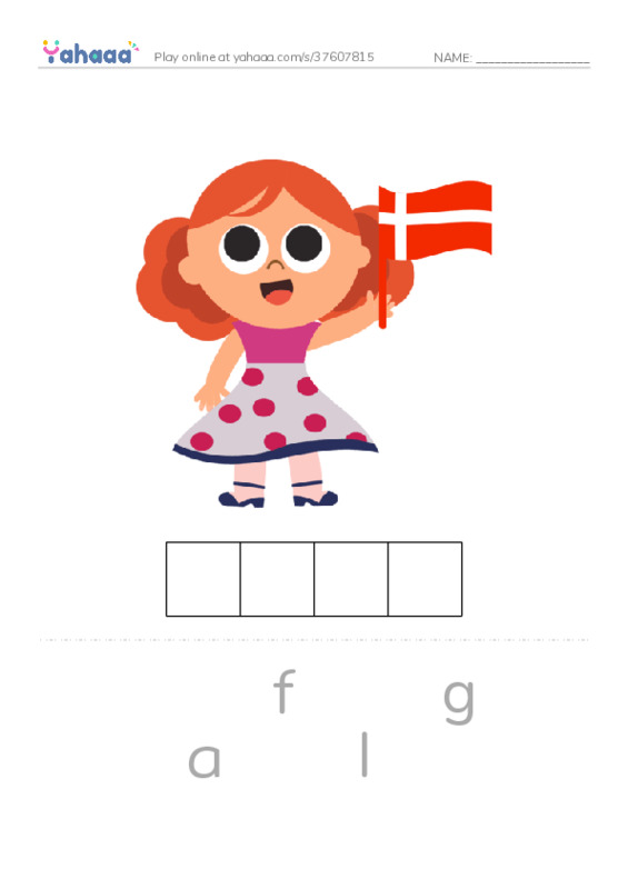 RAZ Vocabulary F: Our Class Flag PDF word puzzles worksheet
