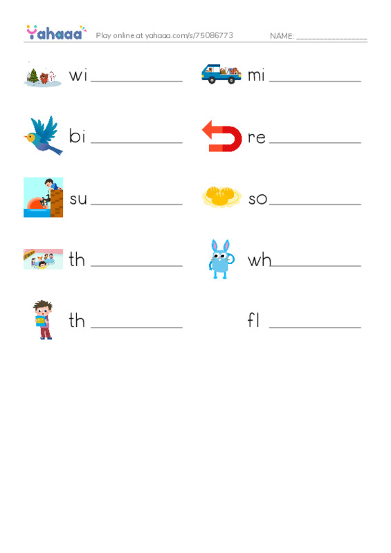 RAZ Vocabulary F: Some Birds Go PDF worksheet writing row