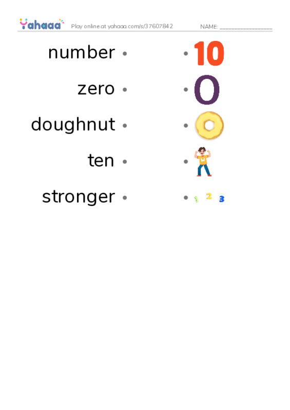 RAZ Vocabulary F: SuperZero PDF link match words worksheet