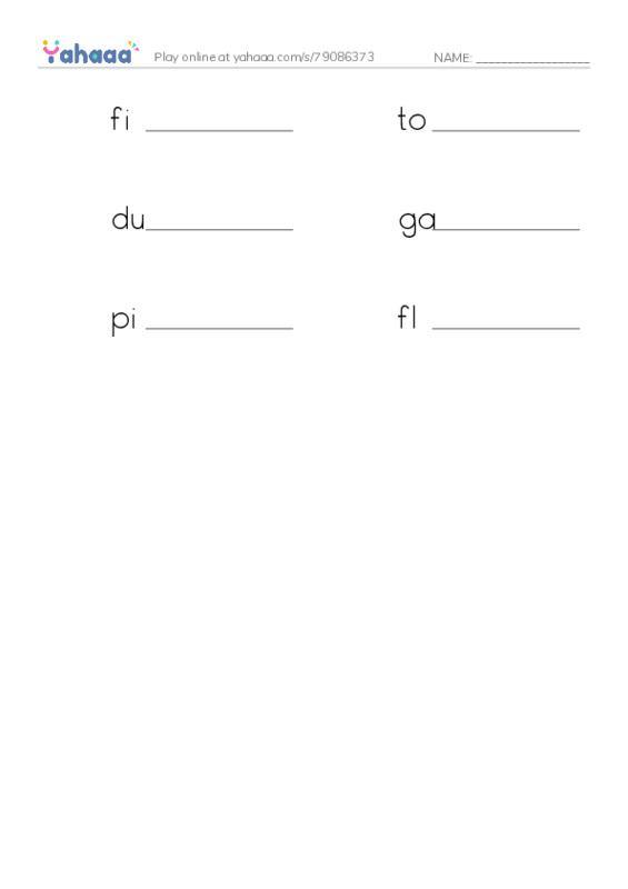 RAZ Vocabulary F: Trucking PDF worksheet writing row