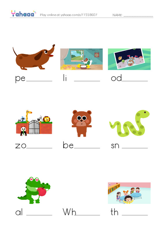 RAZ Vocabulary F: White House Pets1 PDF worksheet to fill in words gaps