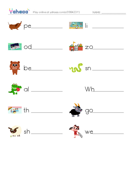 RAZ Vocabulary F: White House Pets1 PDF worksheet writing row