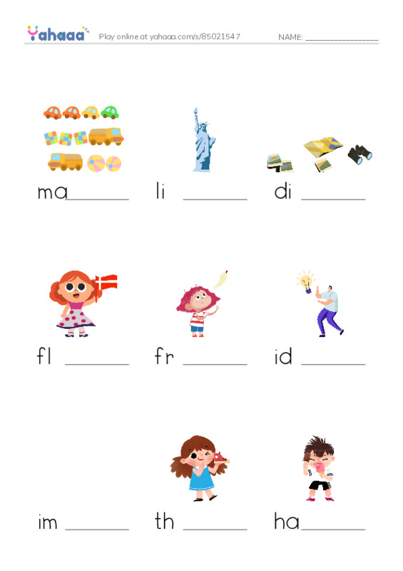 RAZ Vocabulary G: American Symbols PDF worksheet to fill in words gaps
