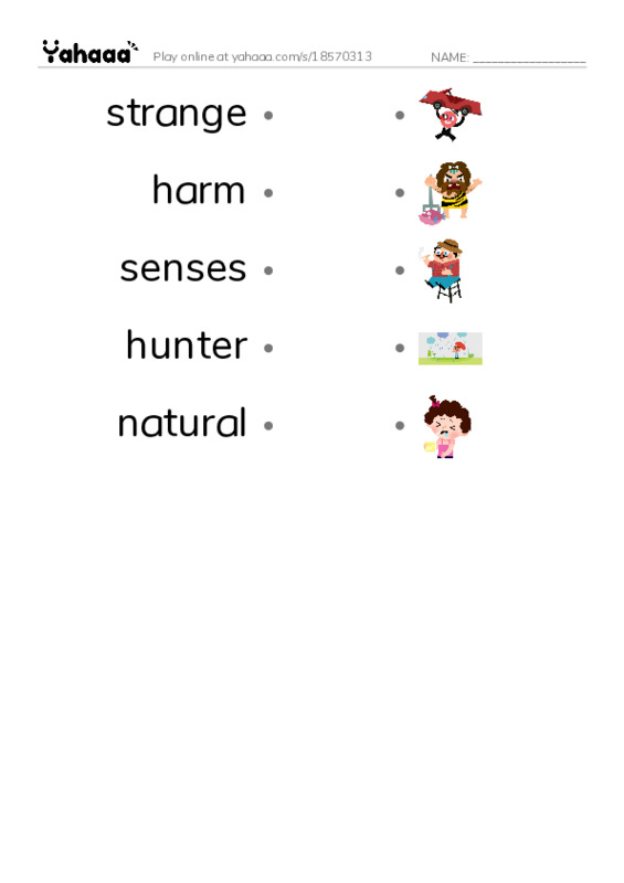 RAZ Vocabulary G: Dogs at Work2 PDF link match words worksheet