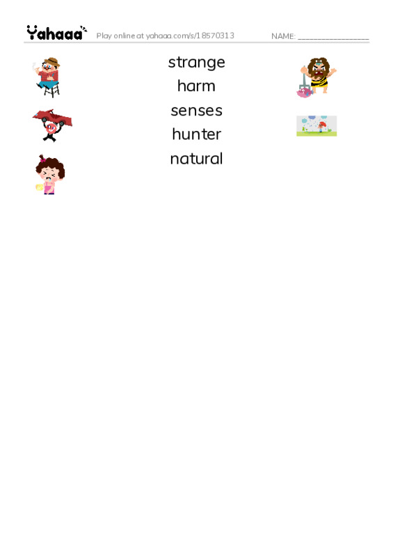 RAZ Vocabulary G: Dogs at Work2 PDF three columns match words