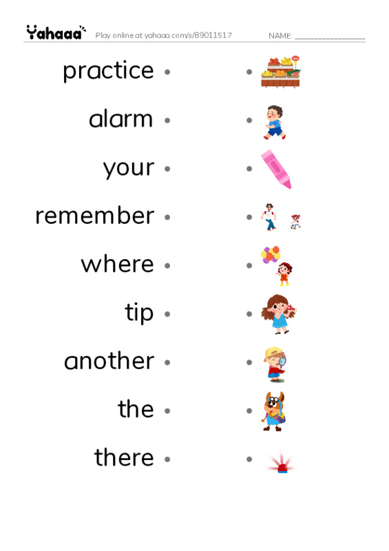 RAZ Vocabulary G: Fire Safety PDF link match words worksheet