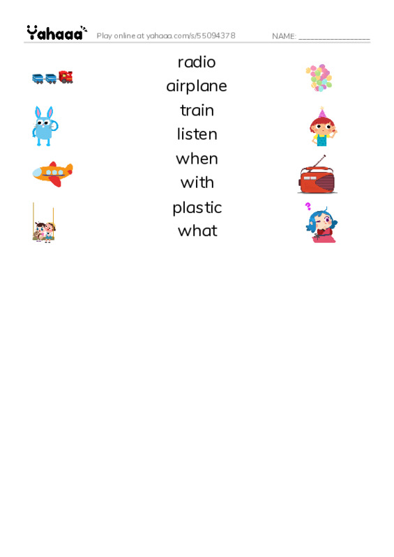 RAZ Vocabulary G: Long Ago and Today PDF three columns match words