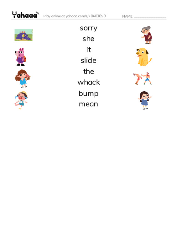 RAZ Vocabulary G: Penny the Rude Penguin PDF three columns match words