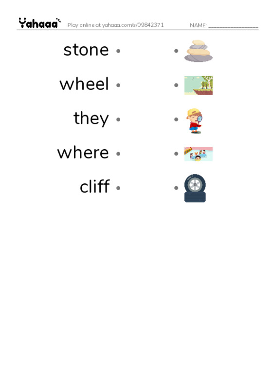 RAZ Vocabulary G: Places People Live2 PDF link match words worksheet