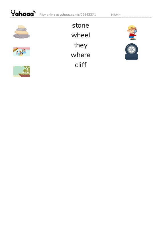 RAZ Vocabulary G: Places People Live2 PDF three columns match words