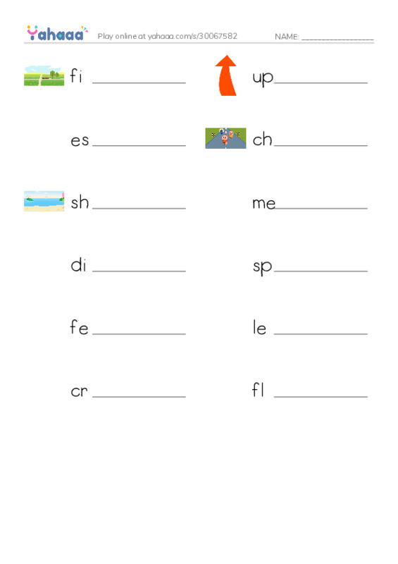 RAZ Vocabulary G: The Chase PDF worksheet writing row