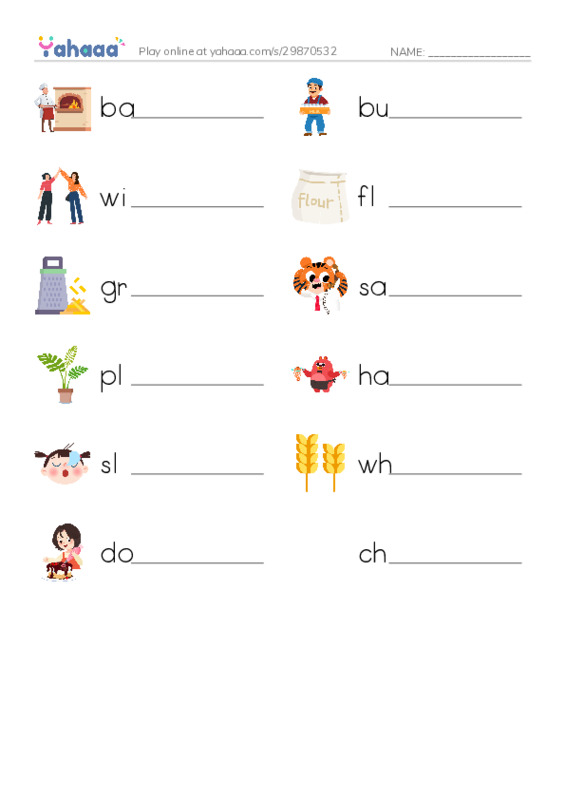 RAZ Vocabulary G: The Little Red Hen PDF worksheet writing row