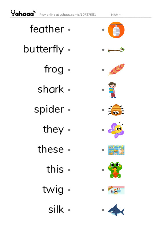 RAZ Vocabulary G: Whose Eggs Are These1 PDF link match words worksheet