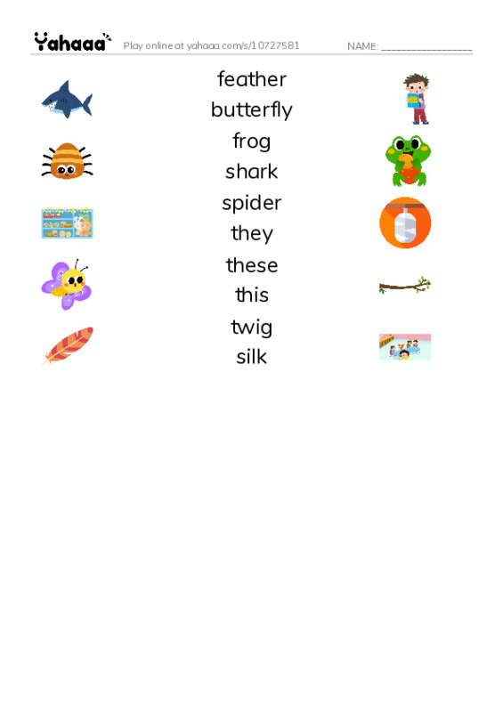 RAZ Vocabulary G: Whose Eggs Are These1 PDF three columns match words