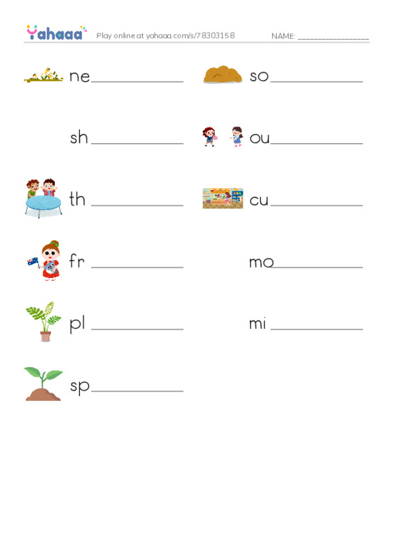 RAZ Vocabulary H: Butterfly Cafe PDF worksheet writing row
