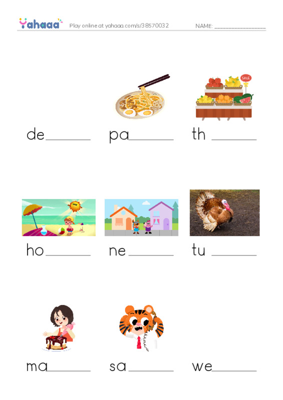 RAZ Vocabulary H: Carloss First Thanksgiving PDF worksheet to fill in words gaps