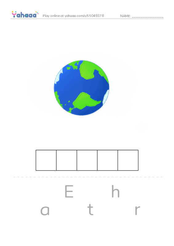 RAZ Vocabulary H: Earths Water PDF word puzzles worksheet